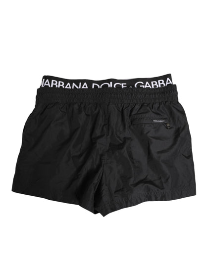 Dolce & Gabbana Black Drawstring Beachwear Men Shorts Swimwear