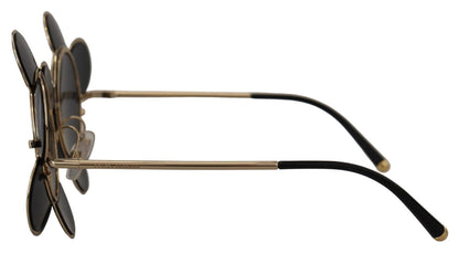 Dolce & Gabbana DG2201 Black Lens Gold Frame LIMITED EDITION Sunglasses