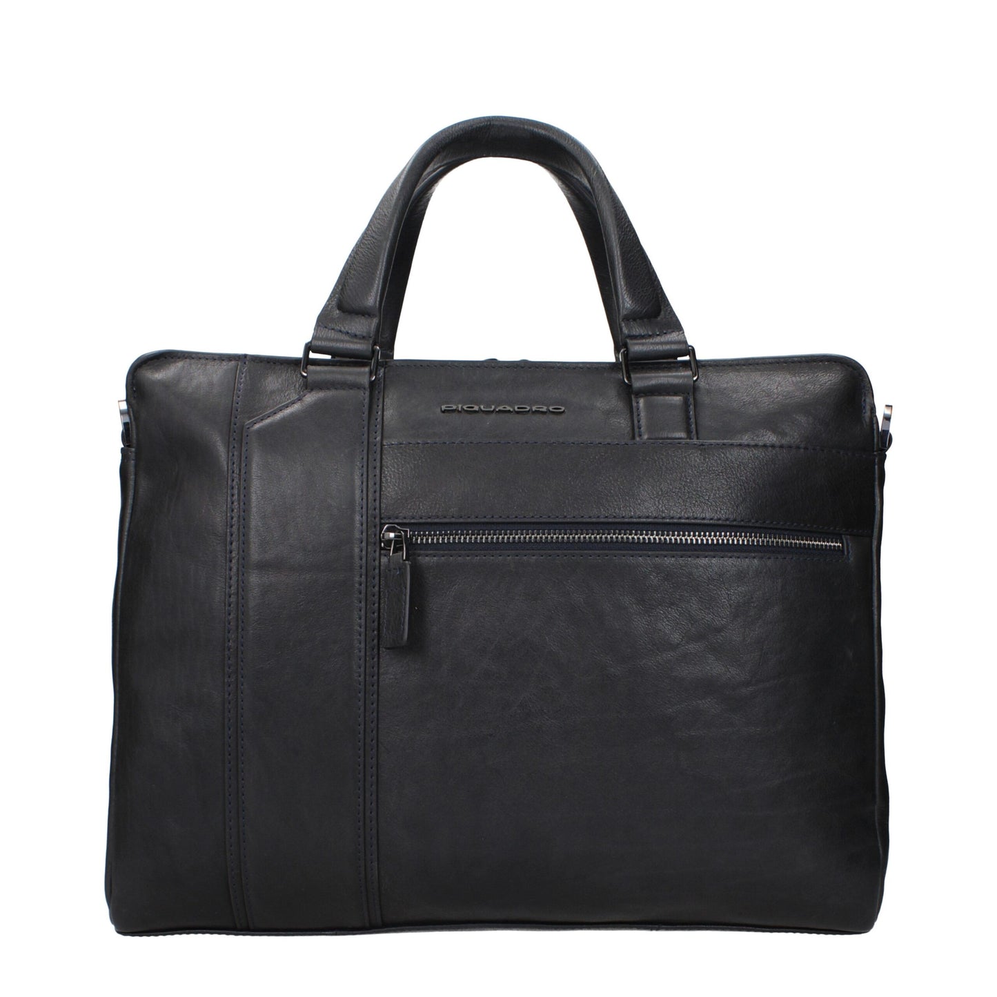 Piquadro Blue Leather Business And Laptop Bags