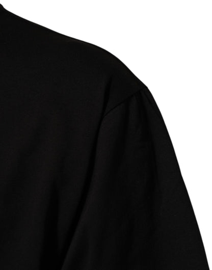 Dolce & Gabbana Black Logo Print Cotton Men Crew Neck T-shirt