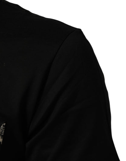 Dolce & Gabbana Black Musical Print Cotton Crew Neck T-shirt