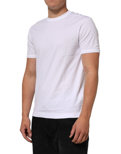 Dolce & Gabbana White Cotton Crew Neck Short Sleeves