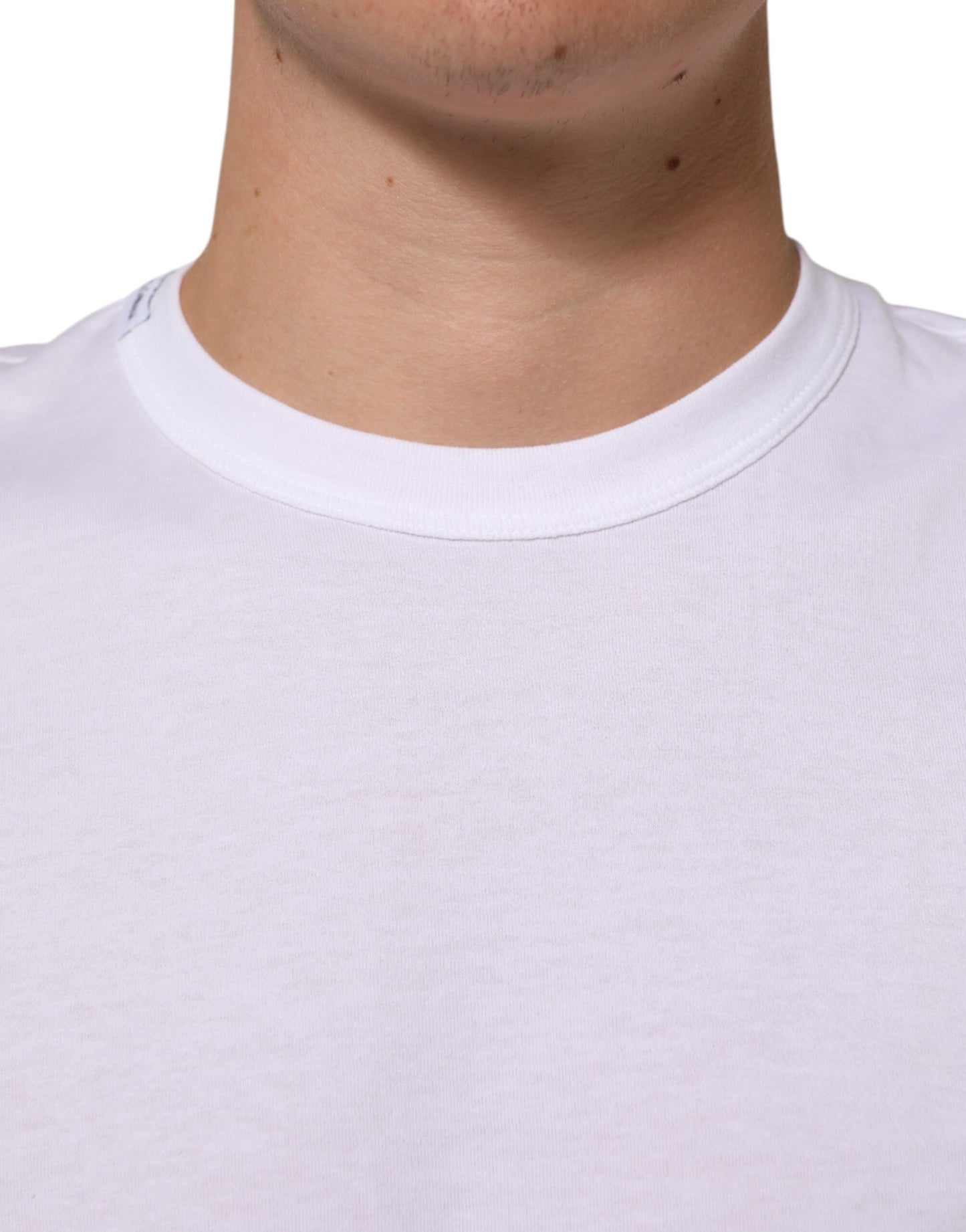 Dolce & Gabbana White Cotton Crew Neck Short Sleeves