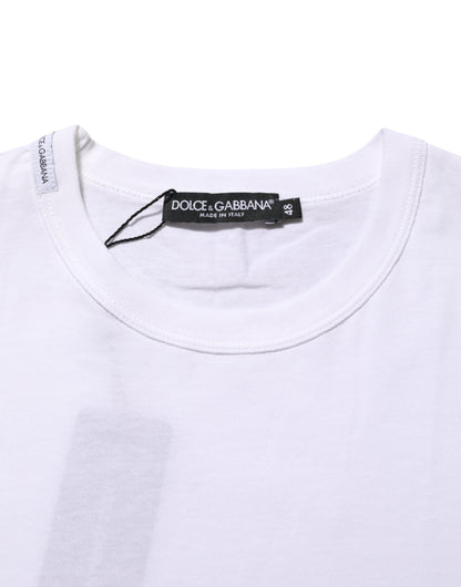 Dolce & Gabbana White Cotton Crew Neck Short Sleeves