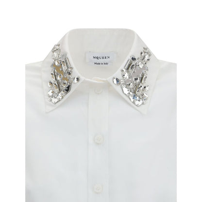 Alexander McQueen Long-sleeved Shirt with embellished collar