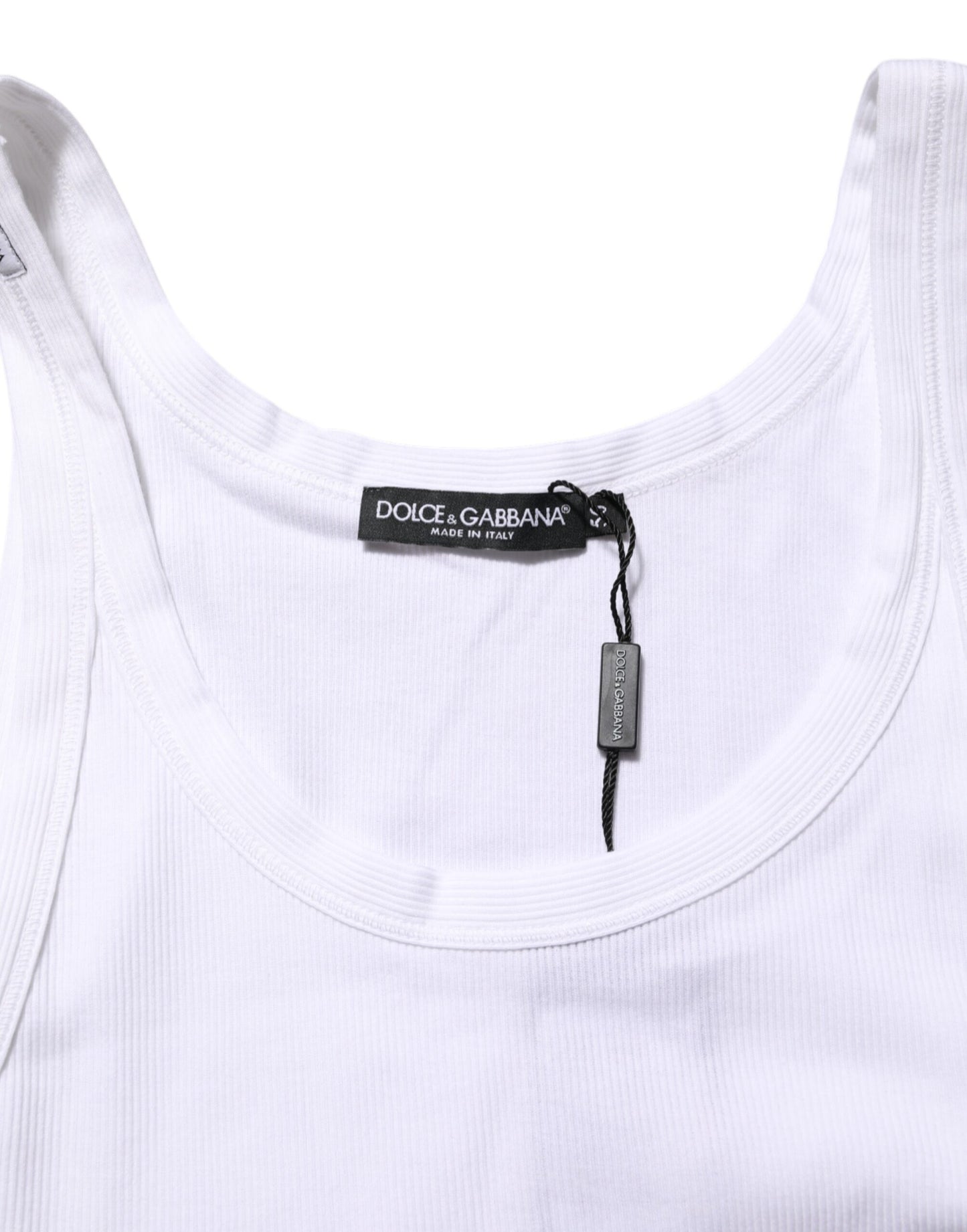 Dolce & Gabbana White Sleeveless Round Neck Tank T-shirt