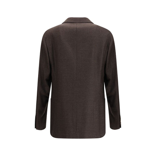Brunello Cucinelli Prince of Wales Wool Blazer