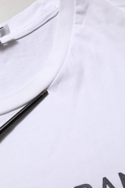 Dolce & Gabbana White Logo Print Cotton Crew Neck T-shirt