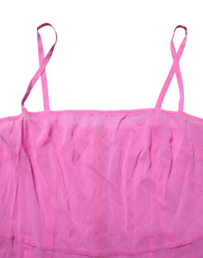 Dolce & Gabbana Pink Chemise Nylon Blend Sheer Lingerie Underwear