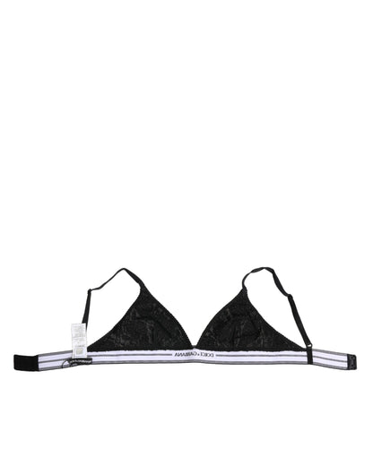 Dolce & Gabbana Black Lace Triangle Bralette Wireless Underwear