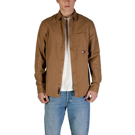 Tommy Hilfiger Jeans Beige Recycled Cotton Shirt