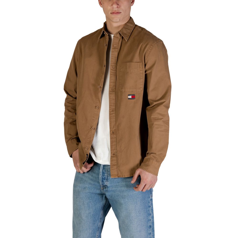 Tommy Hilfiger Jeans Beige Recycled Cotton Shirt