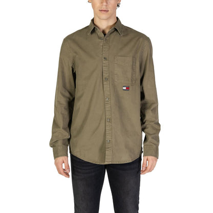 Tommy Hilfiger Jeans Green Recycled Cotton Shirt