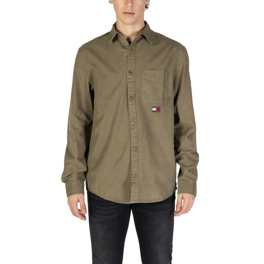Tommy Hilfiger Jeans Green Recycled Cotton Shirt