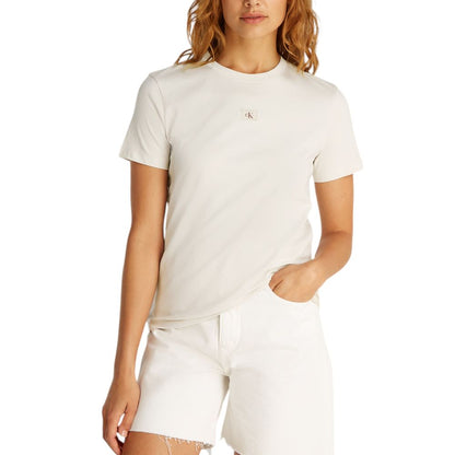 Calvin Klein Jeans Beige Recycled Cotton T-Shirt