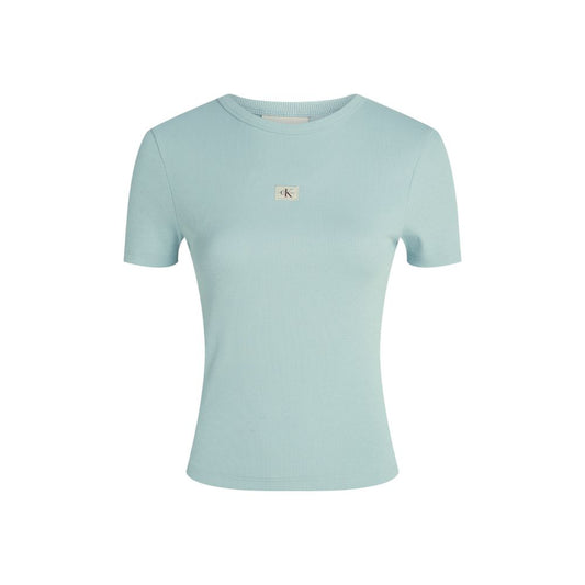 Calvin Klein Jeans Turquoise Recycled Cotton T-Shirt