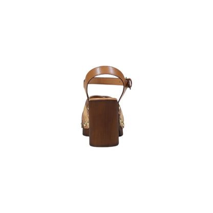 Alviero Martini Prima Classe Beige Leather Sandal