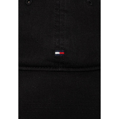 Tommy Hilfiger Black Cotton Caps Baseball Hat