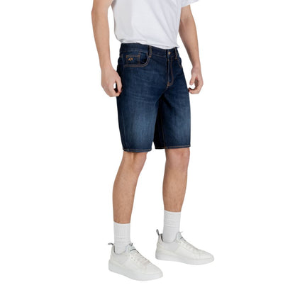 Armani Exchange Blue Cotton Bermuda