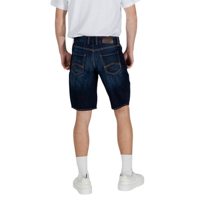 Armani Exchange Blue Cotton Bermuda