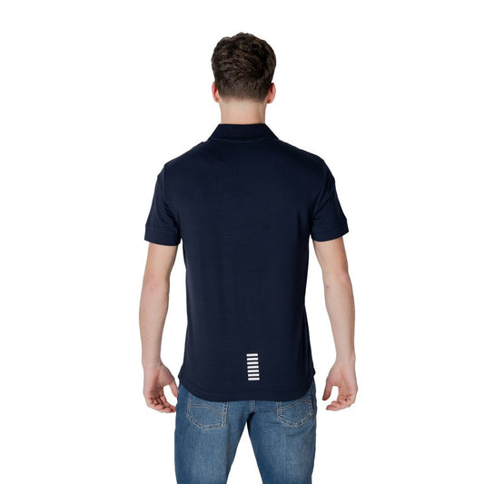 EA7 Emporio Armani Blue Cotton Polo Shirt
