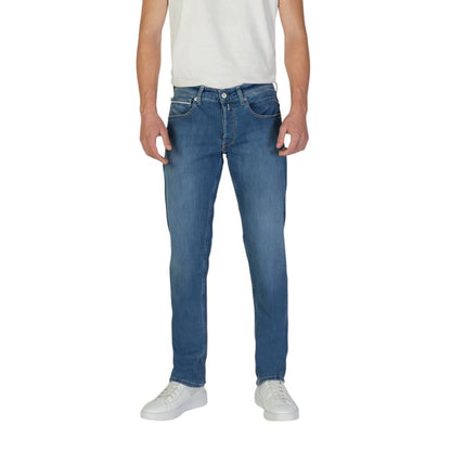 Replay Blue Cotton Relaxed Fit Jean