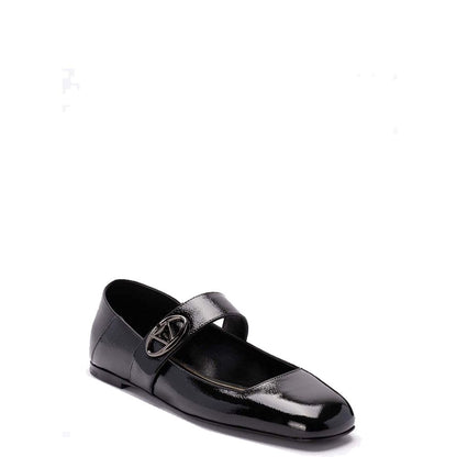 Valentino Garavani Leather Locker Ballerina Flats