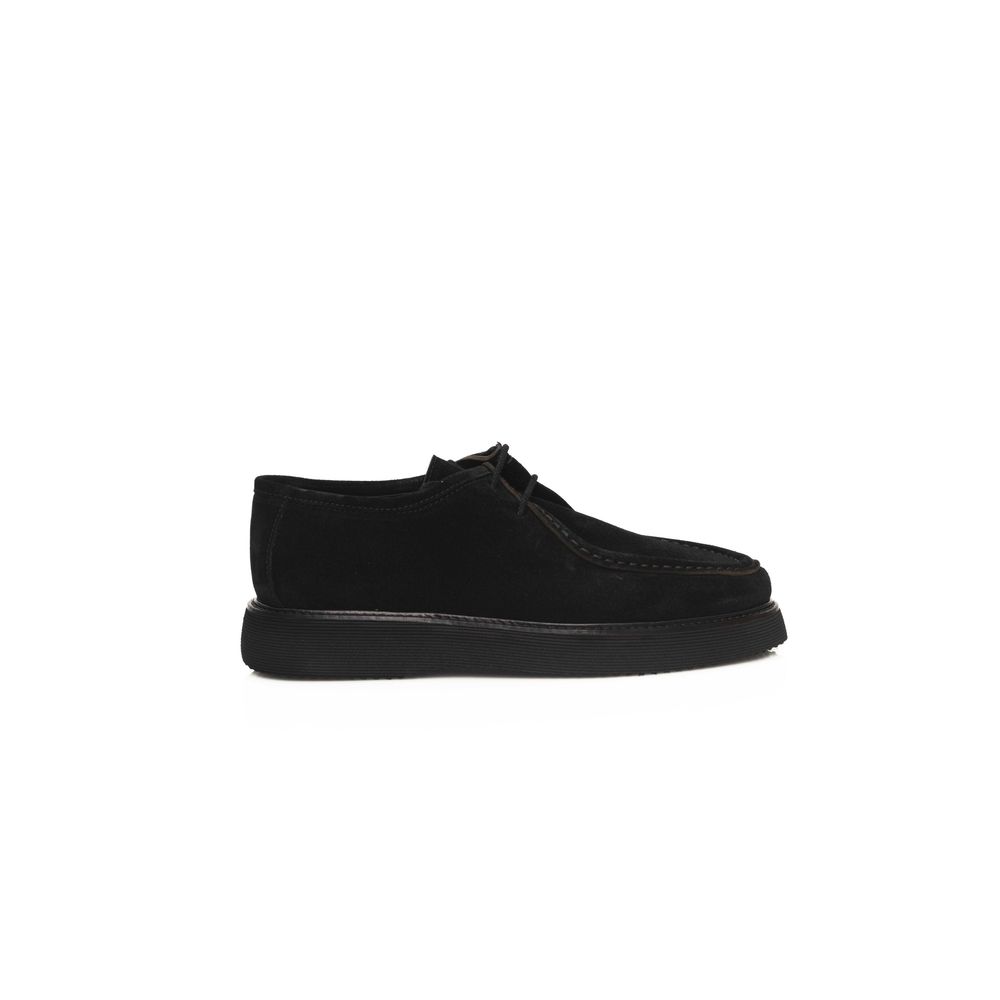Cerruti 1881 Black Calfskin Men Derby Shoe