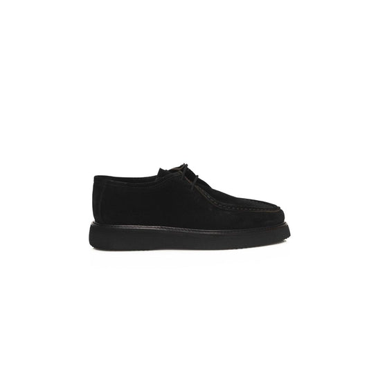 Cerruti 1881 Black Calfskin Men Derby Shoe