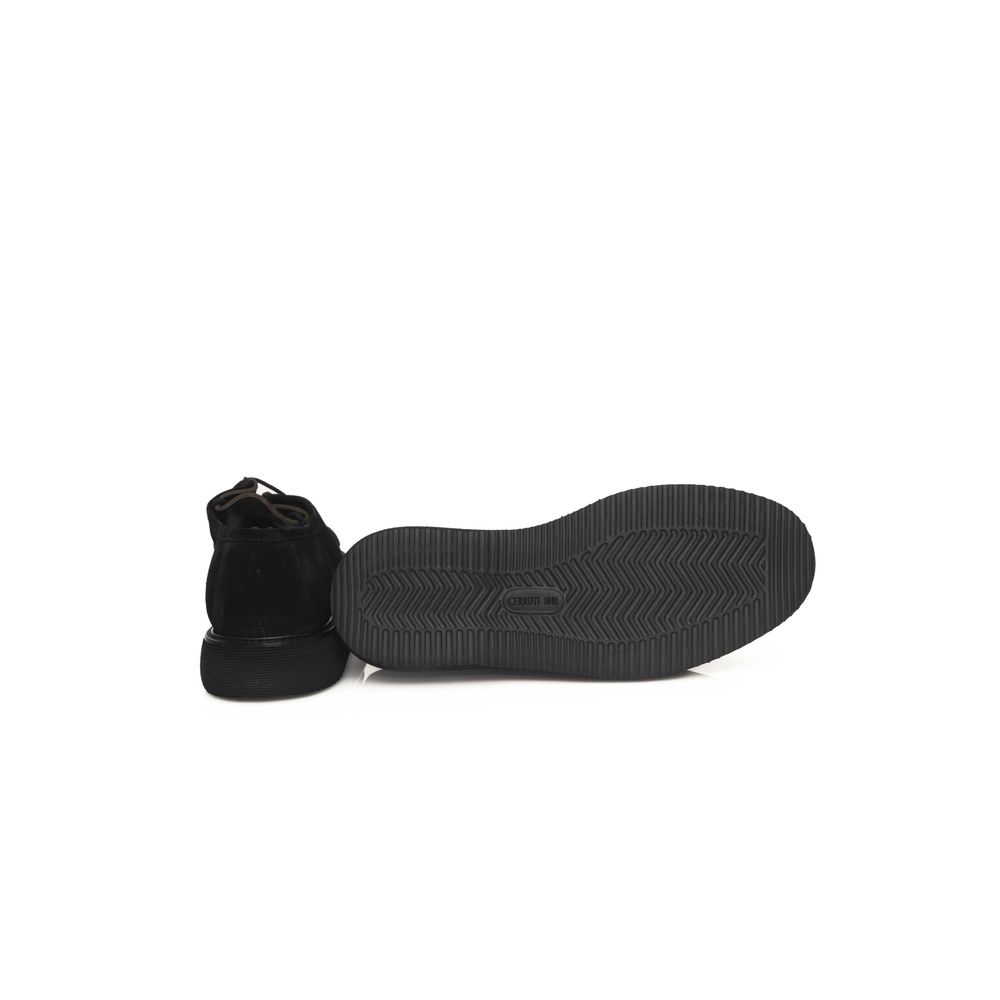 Cerruti 1881 Black Calfskin Men Derby Shoe