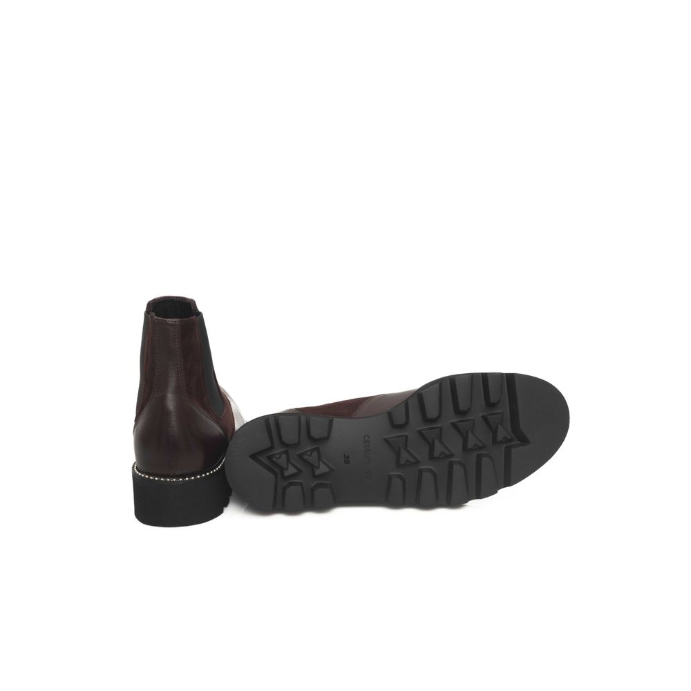 Cerruti 1881 Burgundy Cowhide Women Boot