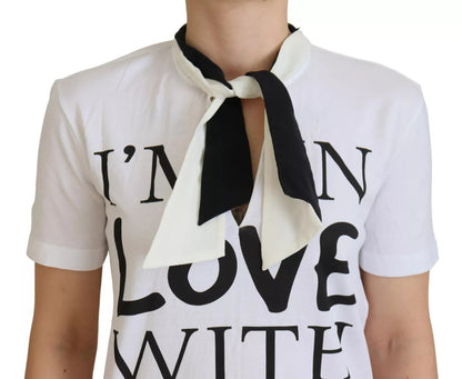 Dolce & Gabbana White Cotton LOVE Print Top Blouse T-shirt