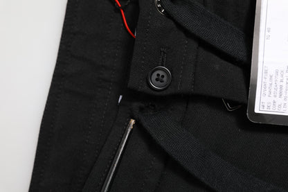 Dolce & Gabbana Solid Black Cargo Jogger Men Sweatpants Pants