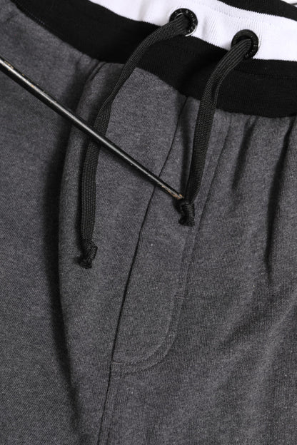 Dolce & Gabbana Black Gray Cotton Layered Sweatpants Pants