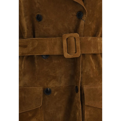 Saint Laurent Wildleder-Trenchcoat