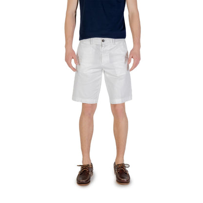 Borghese White Cotton Bermuda