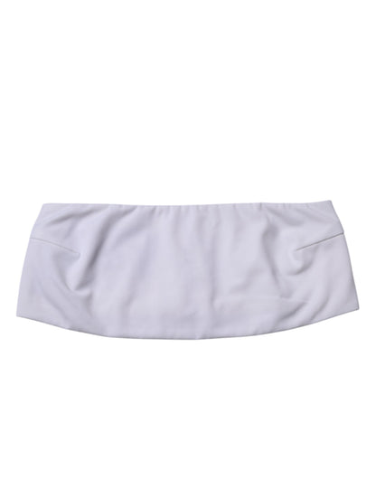 Dolce & Gabbana White Nylon Blend Bandeau Strapless Tube Top