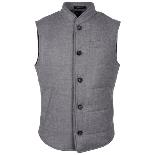 Made in Italy Gray Wool Sleveless Jacket