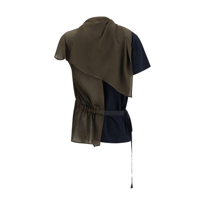 Sacai Jersey-T-Shirt mit Kontrasteinsätzen