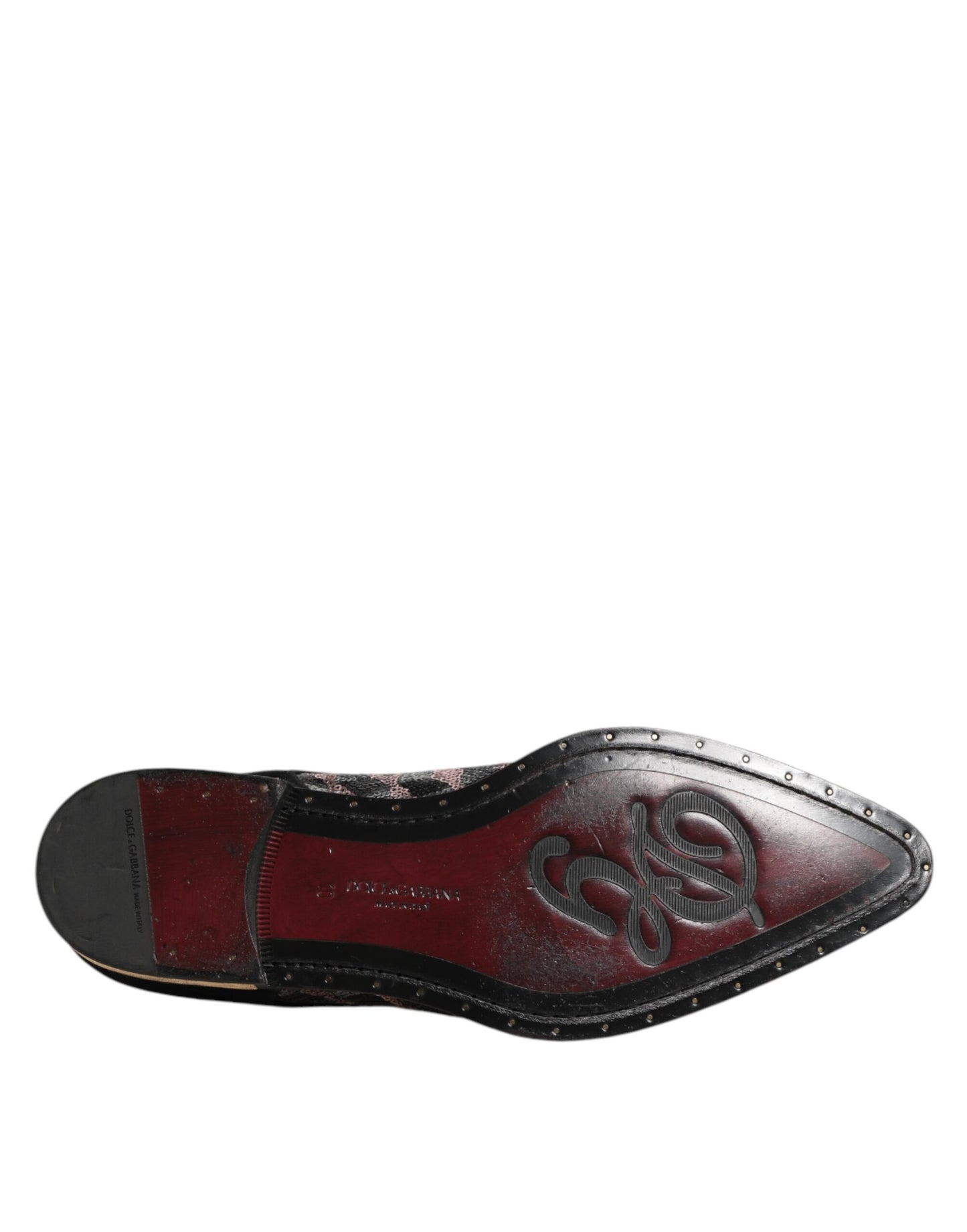 Dolce & Gabbana Black Velvet Multicolor Sequin Derby Men Shoes