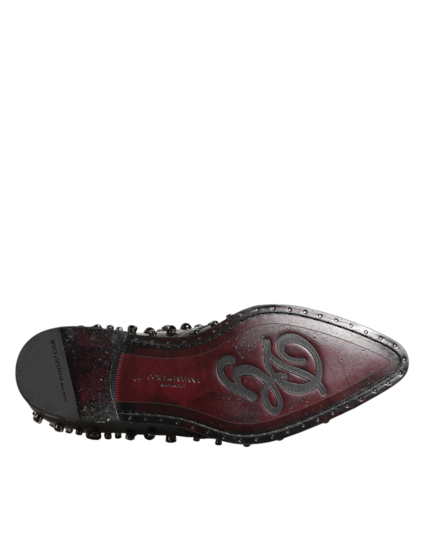 Dolce & Gabbana Black Crystal Embellished Formal Derby Shoes