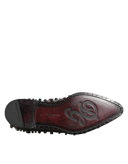 Dolce & Gabbana Black Crystal Embellished Formal Derby Shoes