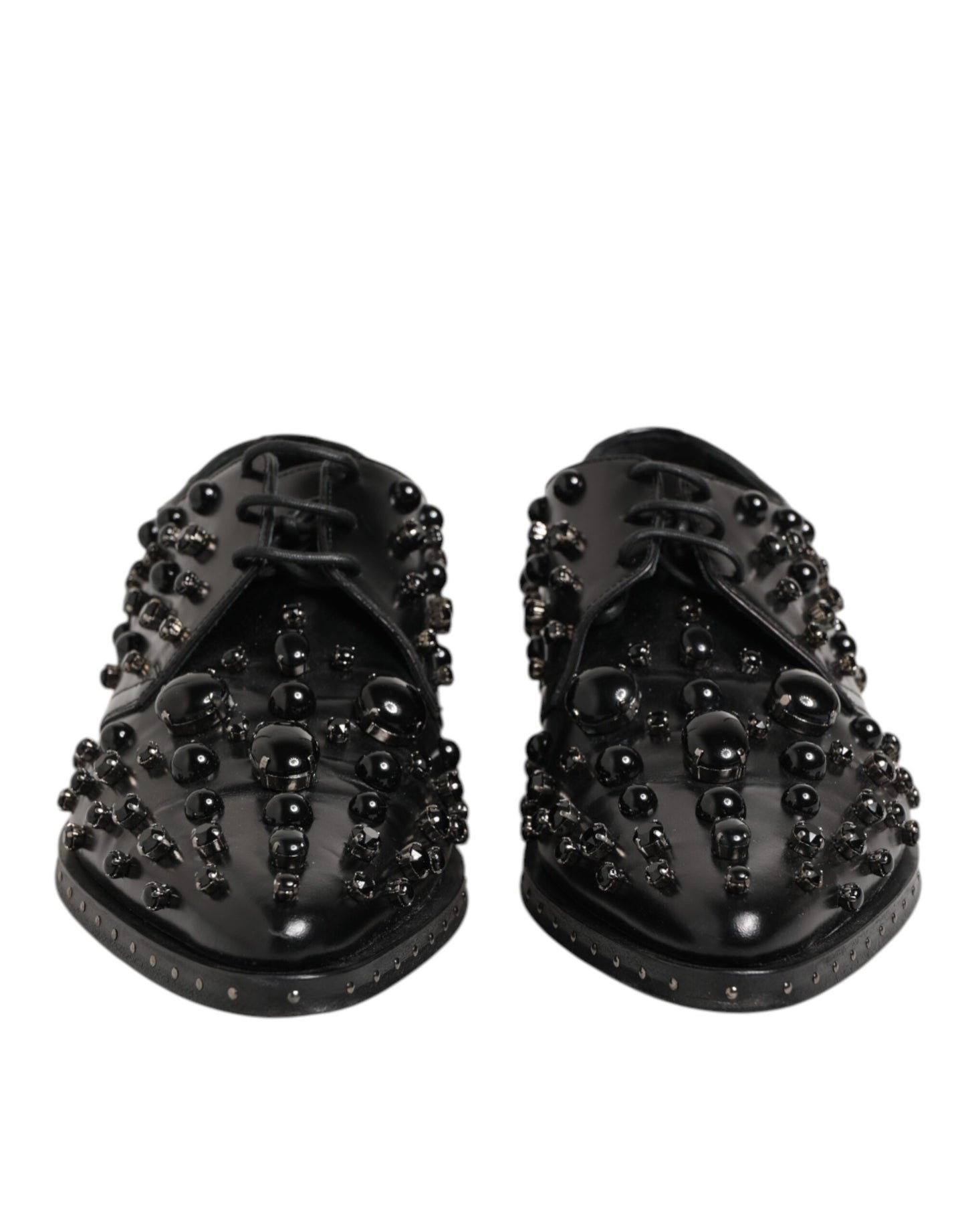 Dolce & Gabbana Black Crystal Embellished Formal Derby Shoes