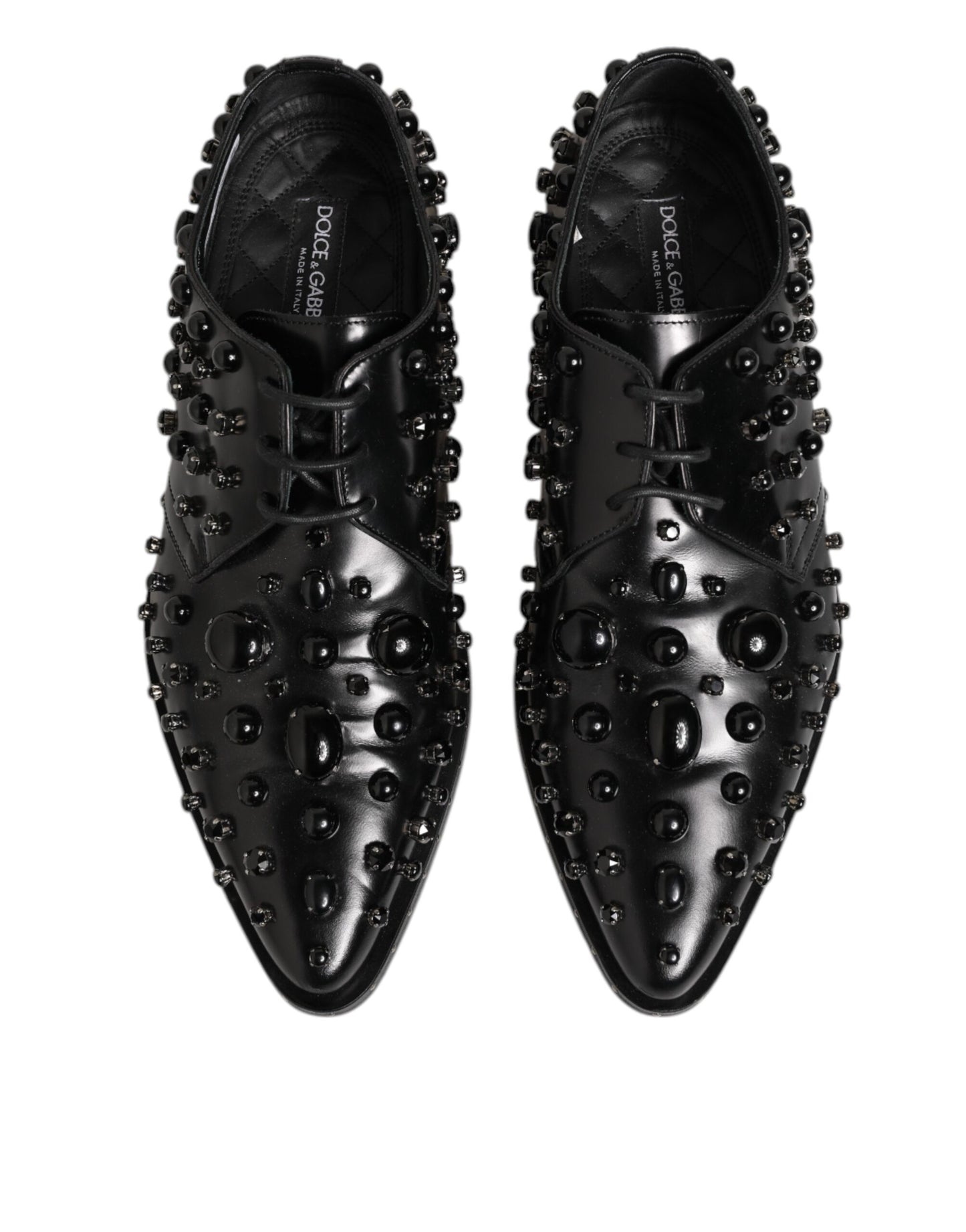 Dolce & Gabbana Black Crystal Embellished Formal Derby Shoes