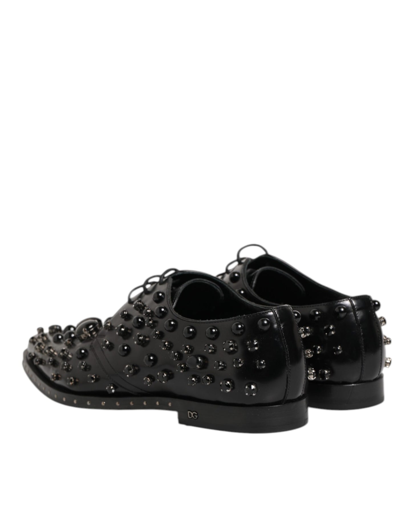 Dolce & Gabbana Black Crystal Embellished Formal Derby Shoes