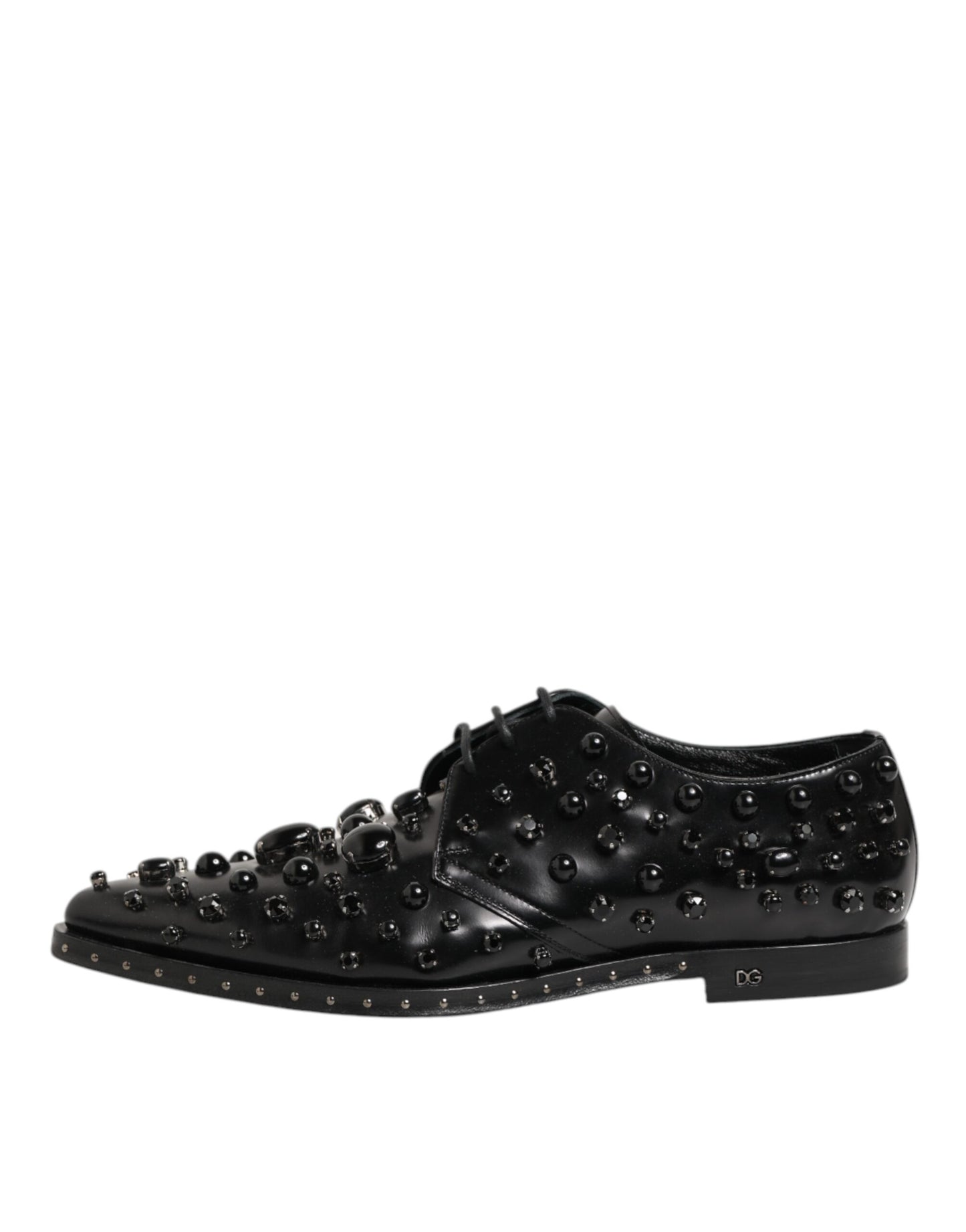 Dolce & Gabbana Black Crystal Embellished Formal Derby Shoes