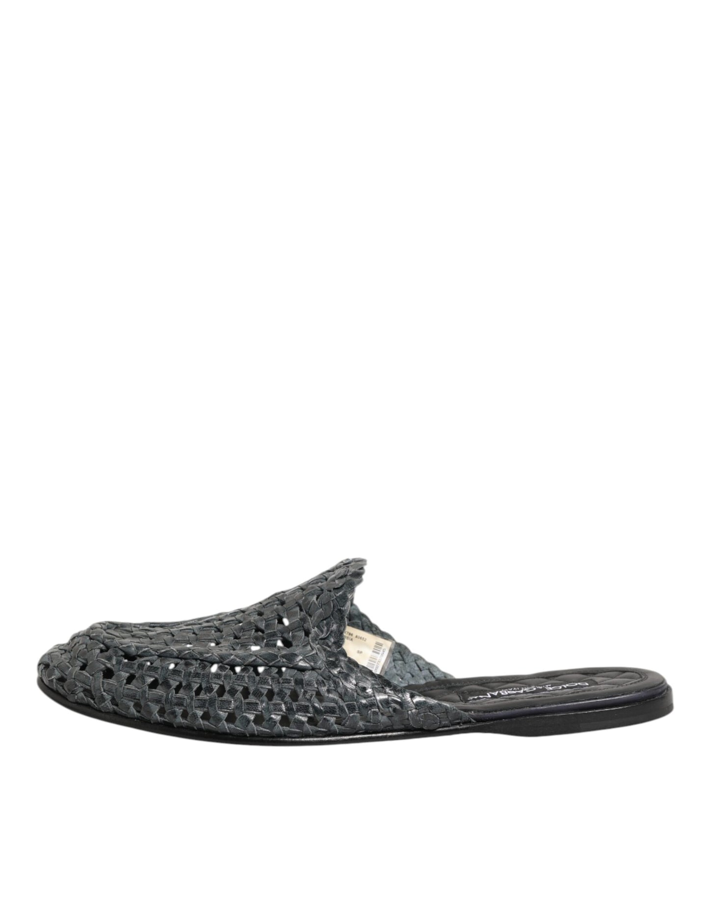 Dolce & Gabbana Blue Woven Slides MULES Men Sandals Shoes
