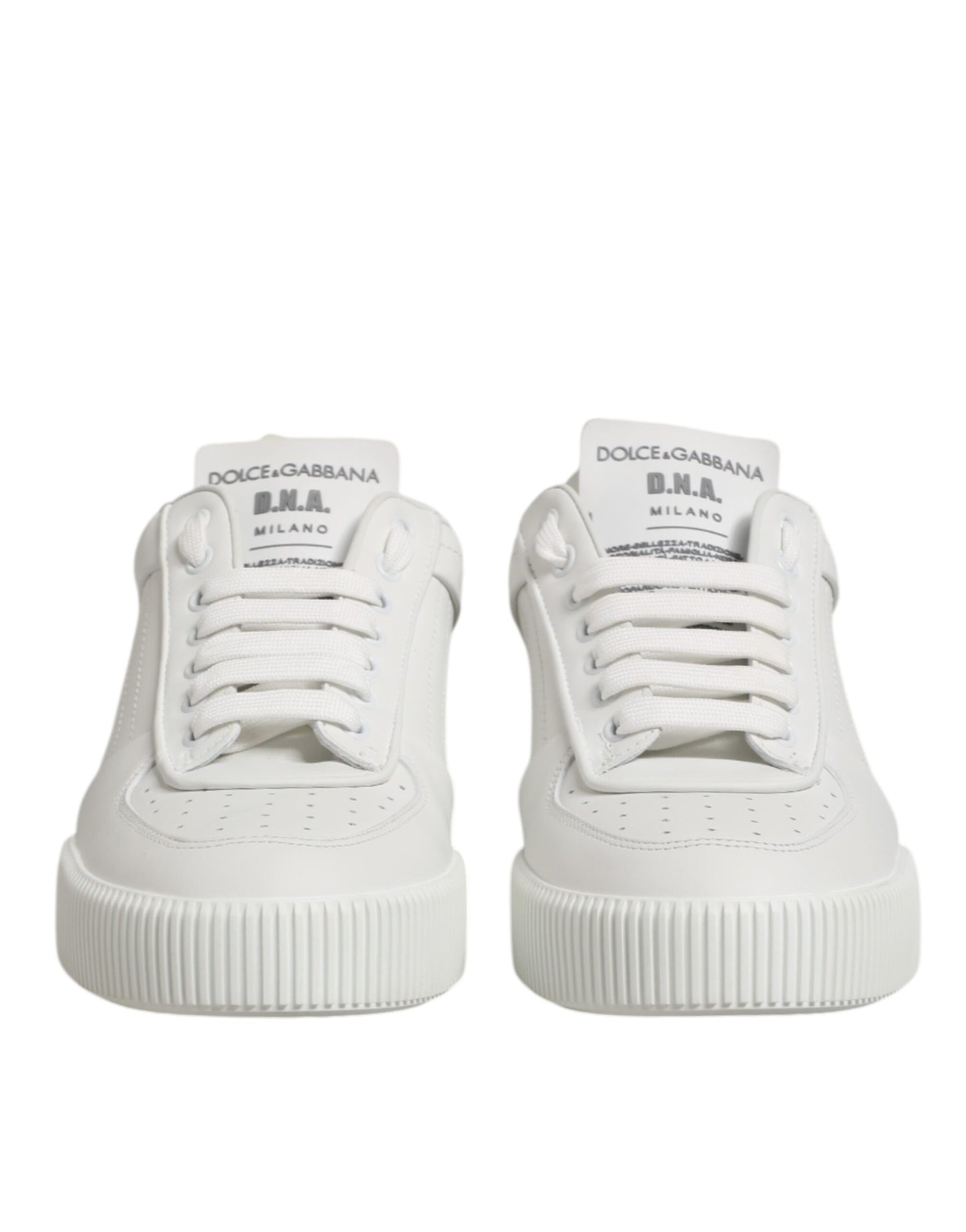 Dolce & Gabbana White Miami Leather Low Top Sneakers Shoes