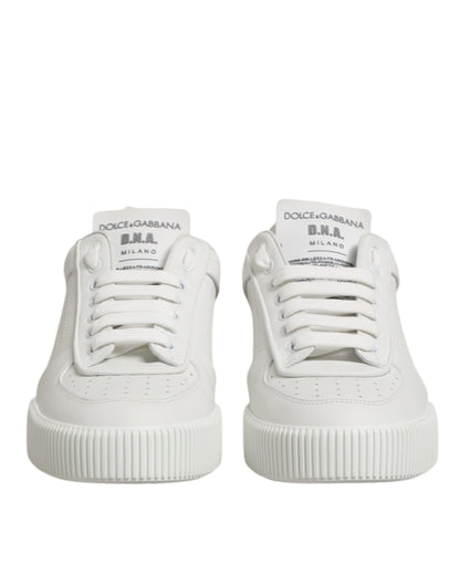 Dolce & Gabbana White Miami Leather Low Top Sneakers Shoes