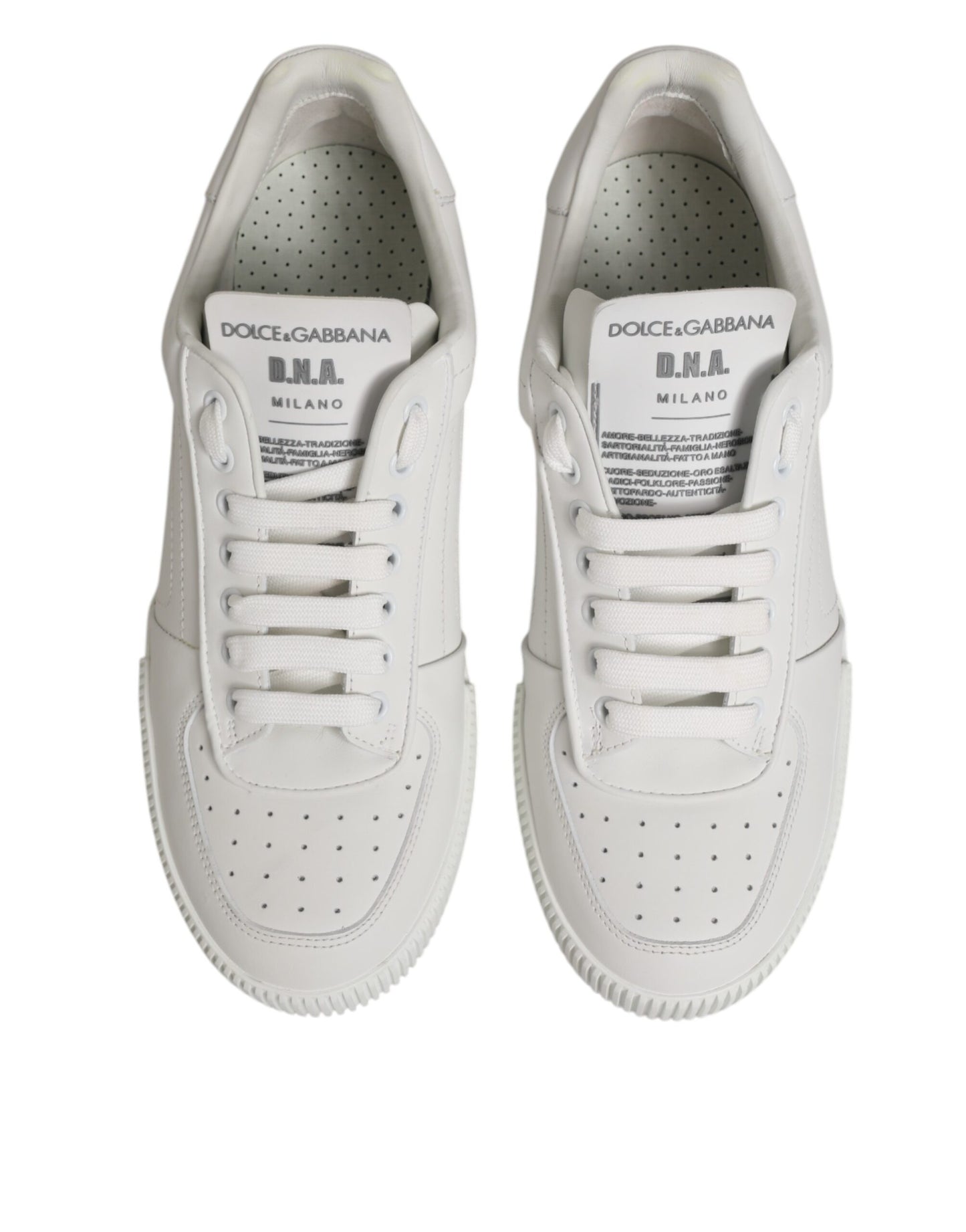 Dolce & Gabbana White Miami Leather Low Top Sneakers Shoes